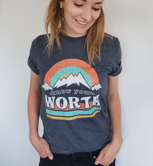 Know Your Worth Dark Tees | Mom Shirts | WORTHIT